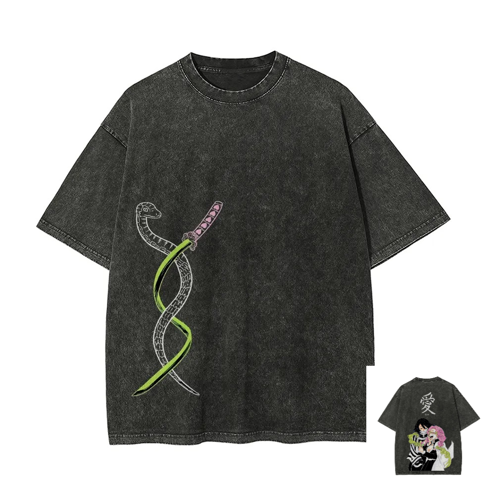 Anime Merchandise Shop - Kimetsu No Yaiba Washed T-Shirt Anime