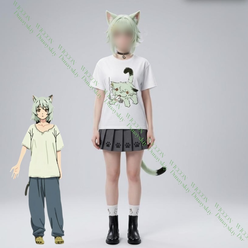 Chainsmoker Cat Yaniko Satou C - Anime Merchandise Shirt ulasan dan harga