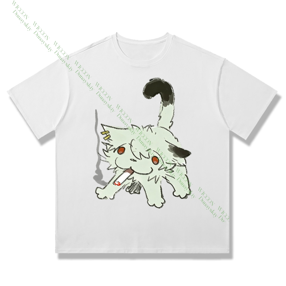 Chainsmoker Cat Yaniko Satou C - Anime Merchandise Shirt ulasan dan harga