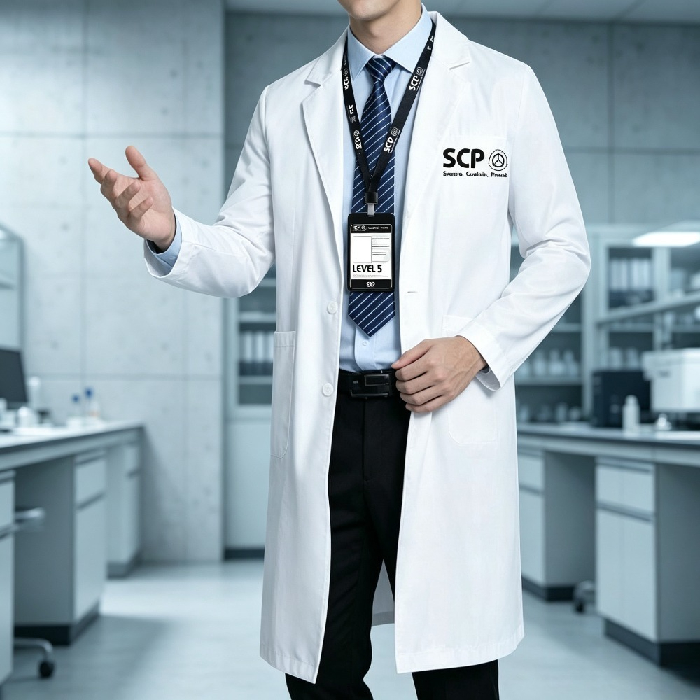 SCP Merchandise White Lab Coat - Anime Merchandise Jacket ulasan dan harga