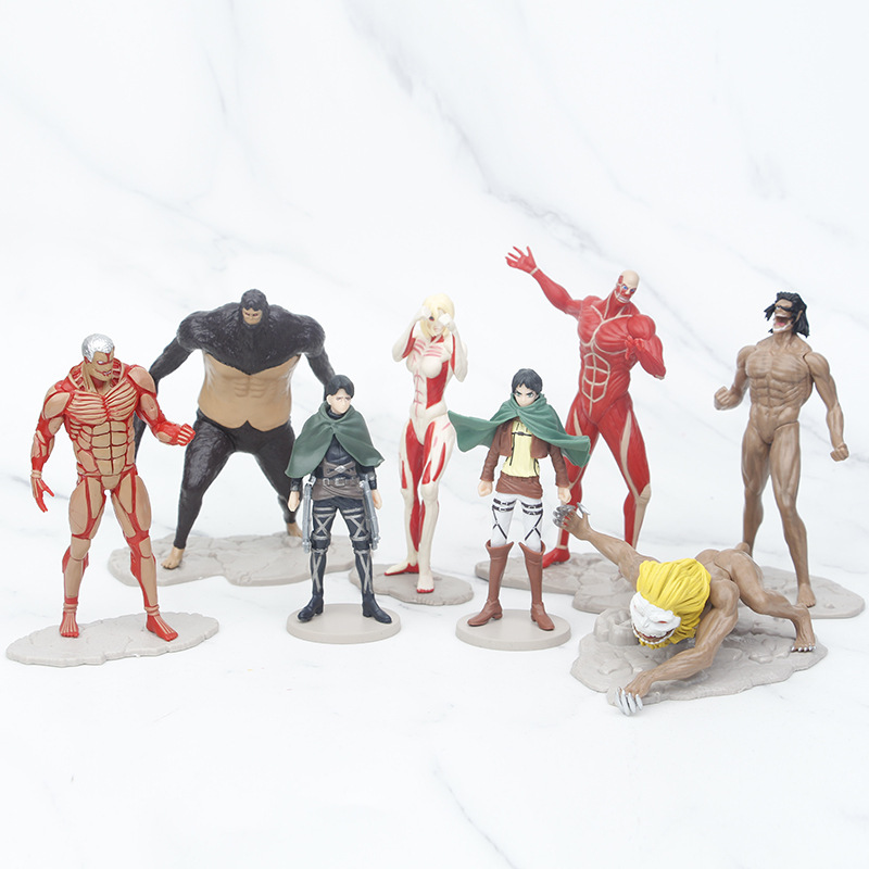 8pcs Attack on Titan Anime Fig - Kotobukiya Artfx ulasan dan harga